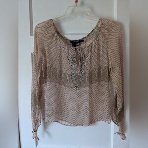 Vintage Rampage Tie Front Peasant Blouse